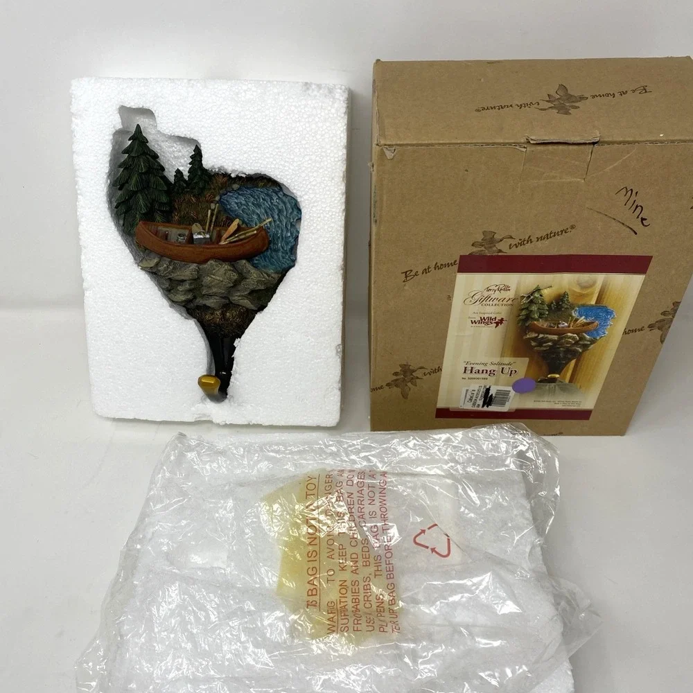 Terry Redlin WildWings Evening Solitude Resin Hang Up Wall Decor Canoe 2006 Hook
